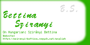 bettina sziranyi business card